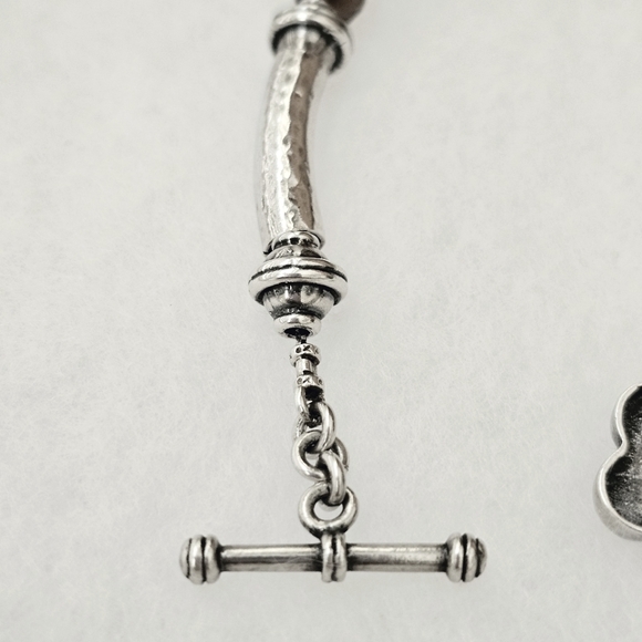 RARE Silpada Sterling Silver Smokey Topaz Clover Charm Bracelet B0689 *Firm* - Picture 9 of 13